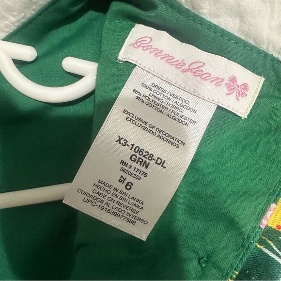 Bonnie Jean Green Dress with White Accents - Picture 3 of 3